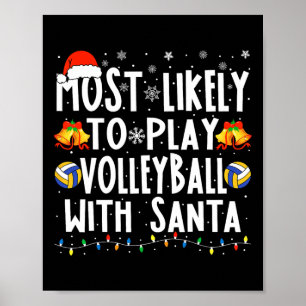 Troligen spela volleyboll med jultomten poster
