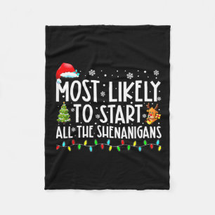 Troligen starta hela familjen Shenanigans Julafton Fleecefilt