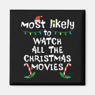 Troligen tittar på julfilm Xmas Familj Match Magnet