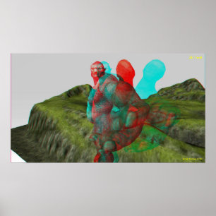 troll 3D ner ut och handlag Poster