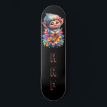 *~* Troll AP89 Hippie Neon Whimsical Initial Cute Mini Skateboard Bräda 18,5 Cm<br><div class="desc">(Sökkod AP89 för Troll-objekt och AP88 för medeltida temaobjekt ) Överför enkelt till andra Zazzle-produkter. BLACK-bakgrundsskateboard. Hippie NEON-färgen klickar bara på Anpassa/anpassa INITIALER/MONOGRAM. Lilla Lång Hair Troll. Whimsical Cute Roligt Bright RAINBOW neon färg. Det här är en populär trenddesign för någon som kärlek hela sak TROLL. Det här är ett...</div>