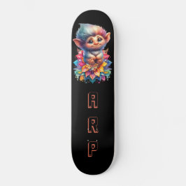 *~* Troll AP89 Hippie Neon Whimsical Initial Cute Mini Skateboard Bräda 18,5 Cm
