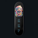 *~* Troll AP89 Neon Black Initialer Roligt Flower Mini Skateboard Bräda 18,5 Cm<br><div class="desc">(Sökkod AP89 för Troll-objekt och AP88 för medeltida temaobjekt ) Överför enkelt till andra Zazzle-produkter. BLACK-bakgrundsskateboard. NEON-färgen klickar bara på Anpassa/Anpassa INITIALER / MONOGRAM. Lilla Lång Hair Troll. Bright RAINBOW neon färg. Det här är en populär trenddesign för någon som kärlek hela sak TROLL. Det här är ett spännande konstnärligt...</div>