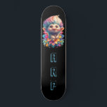 *~* Troll AP89 Neon Black Initialer Roligt Flower Mini Skateboard Bräda 18,5 Cm<br><div class="desc">(Sökkod AP89 för Troll-objekt och AP88 för medeltida temaobjekt ) Överför enkelt till andra Zazzle-produkter. BLACK-bakgrundsskateboard. NEON-färgen klickar bara på Anpassa/Anpassa INITIALER / MONOGRAM. Lilla Lång Hair Troll. Bright RAINBOW neon färg. Det här är en populär trenddesign för någon som kärlek hela sak TROLL. Det här är ett spännande konstnärligt...</div>