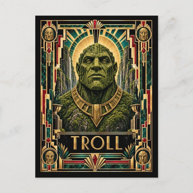 Troll, Art Deco Myttisk Vykort (Framsida)