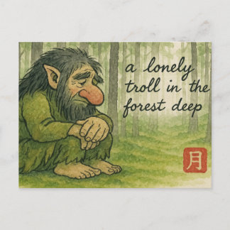 Troll Etegami Postcard Vykort