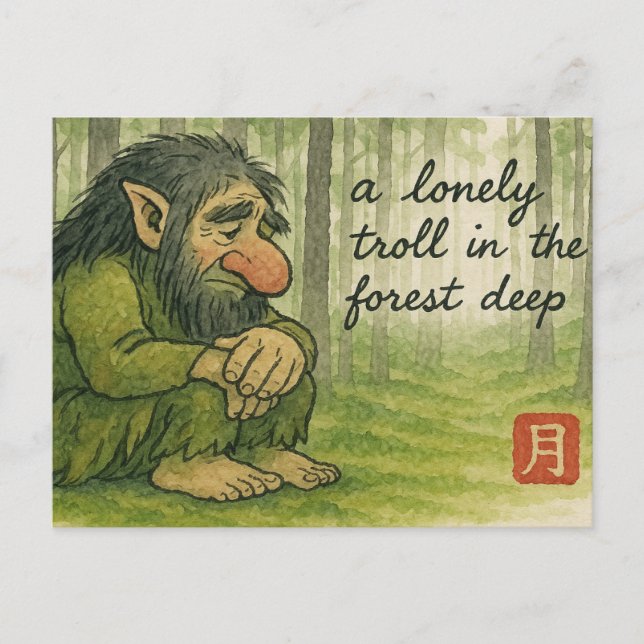Troll Etegami Postcard Vykort (Framsida)
