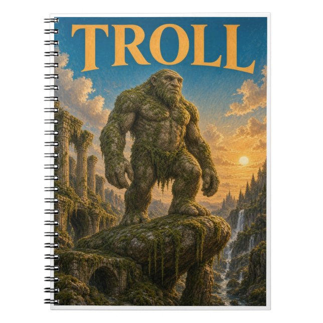Troll, gotisk fantasiväsen anteckningsbok (Framsidan)