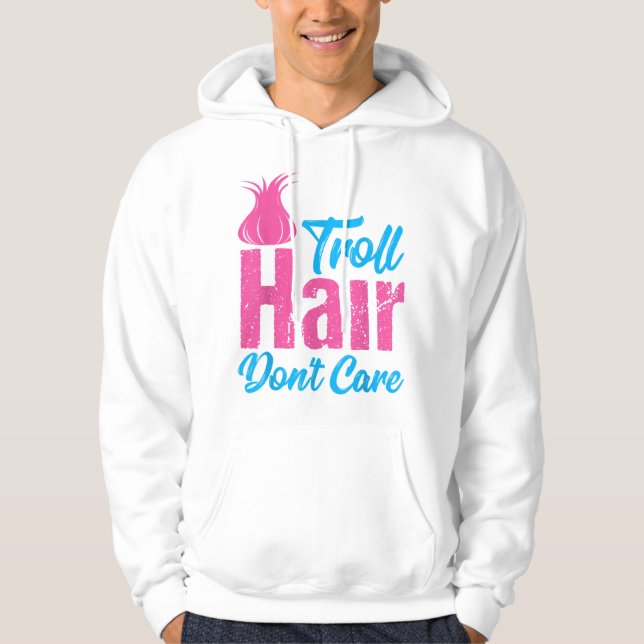 Troll Hair Dont Care Halloween jul Gi Hoodie (Framsida)