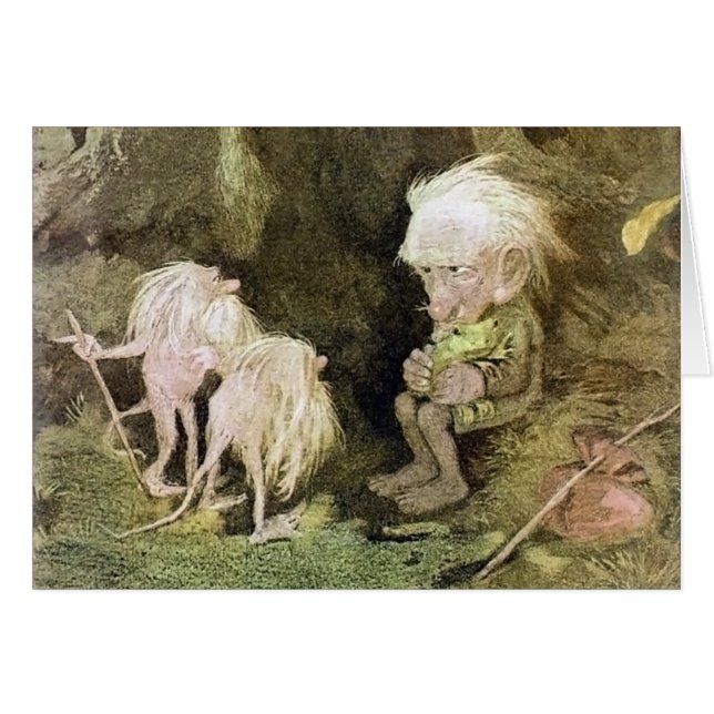 Troll med hans älsklings- groda hälsningskort (Framsidan Horizontal)