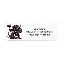 Troll med Mace Returadress Etikett