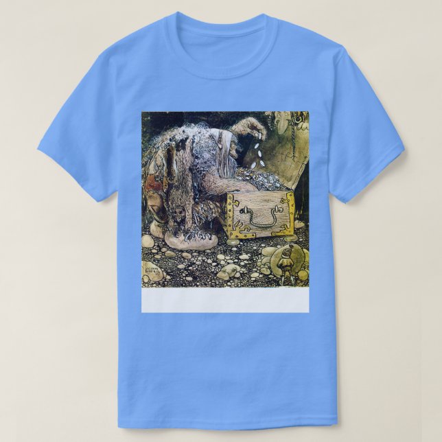 Troll med Treasure Chest John Bauer TShirt T Shirt (Design framsida)