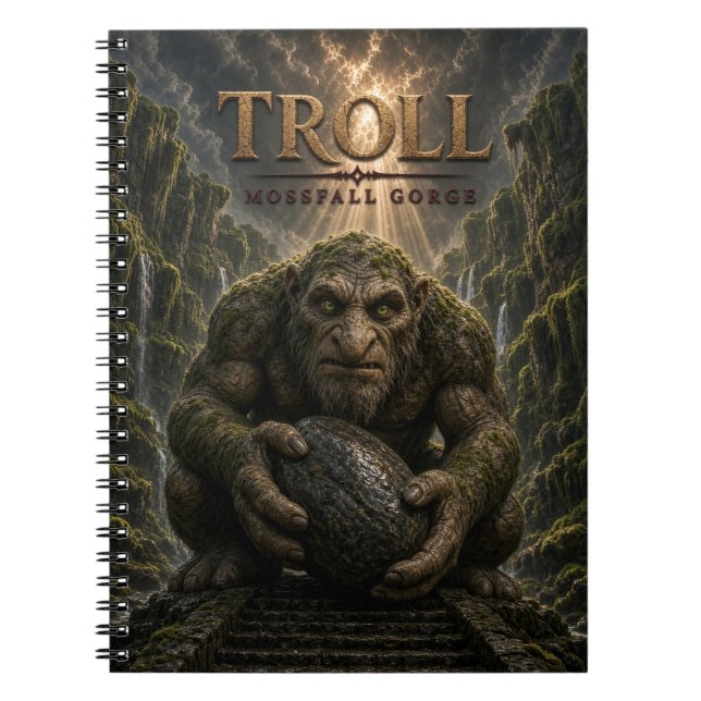 Troll Mossfall Gorge Mörk Cinema Anteckningsbok (Framsidan)