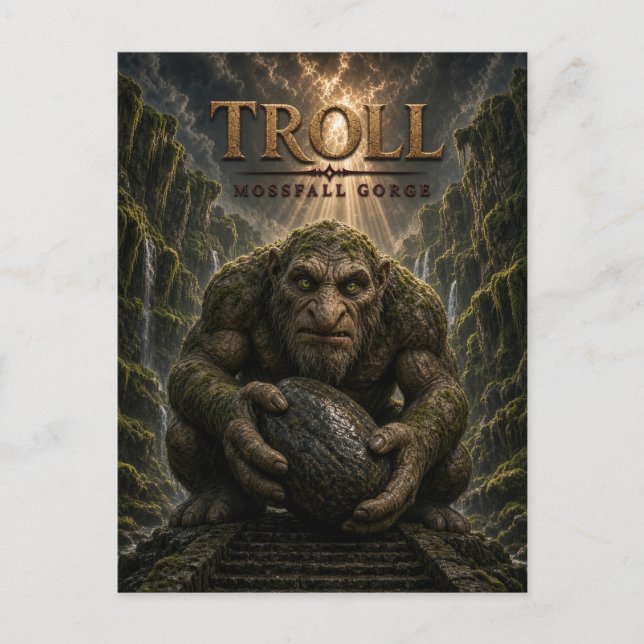 Troll Mossfall Gorge Mörk Cinema Vykort (Framsida)
