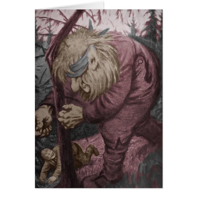 Troll, nedströms Träd Hälsningskort (Framsidan)