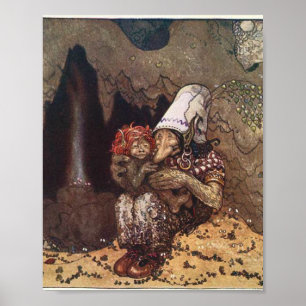 Troll och barn av John Bauer Poster