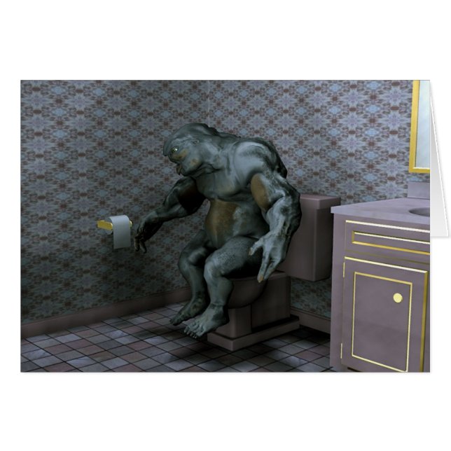 Troll på bunken hälsningskort (Framsidan Horizontal)