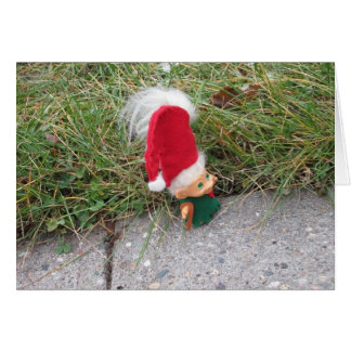 Troll på en promenad hälsningskort