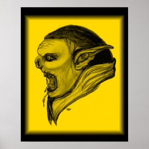 Troll schwarz gelbformande poster