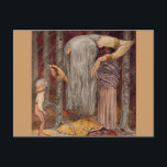 Troll som lite erbjuder en gren vykort<br><div class="desc">Troll ger en pys fattar.  Vintageillustration av den svenska konstnären John Bauer.</div>