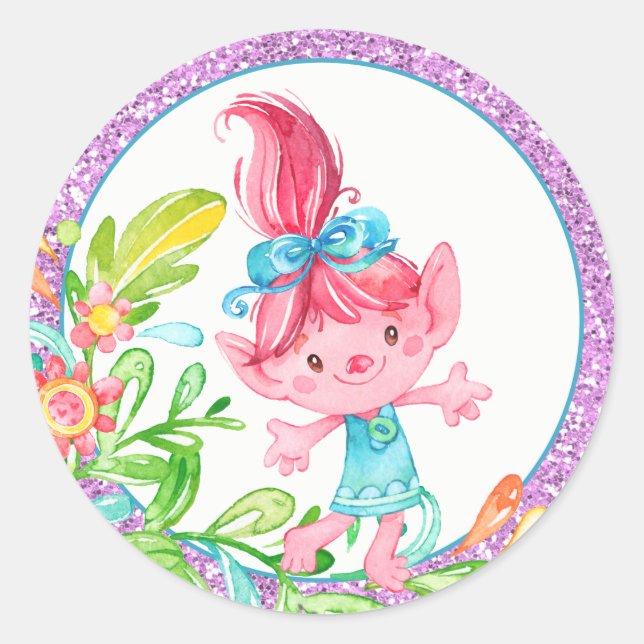 Troll Stickers Runt Klistermärke (Framsida)