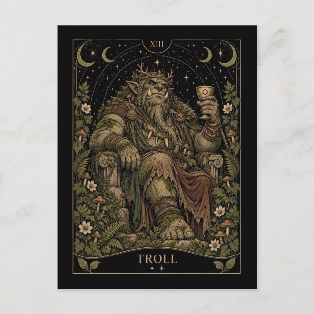 Troll, Stjärnljus Tarotkonst Vykort (Framsida)