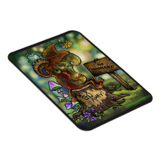 Troll Stump "No Humans" Magnet