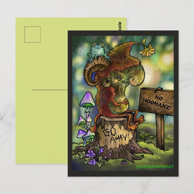 Troll Stump "No Humans" Vykort (Fram/baksida)