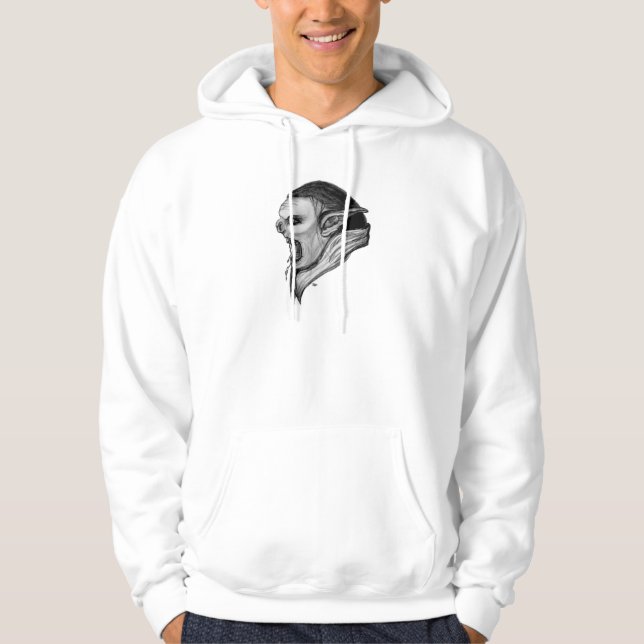 Troll svartvit design hoodie (Framsida)