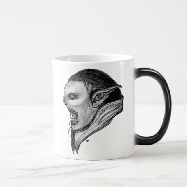 Troll svartvit design magisk mugg (Höger)
