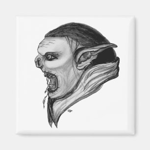 Troll svartvit design magnet