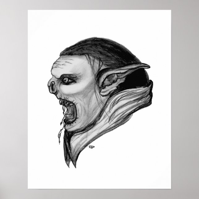 Troll svartvit design poster (Framsidan)
