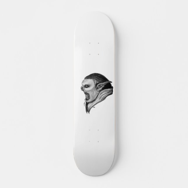 Troll svartvit design skateboard bräda 20,5 cm (Framsida)