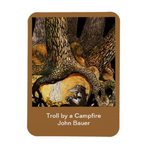 Troll vid en Campfire Magnet