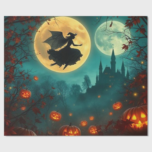 Trollbindande Elak Halloween Månad Wrap 🌕 Presentpapper (Platt)
