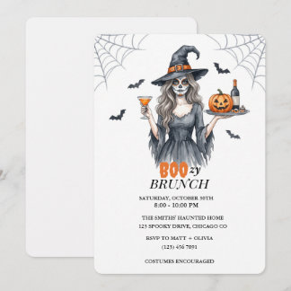 Trolldryck Brunch Häxa Halloween-fest Inbjudan