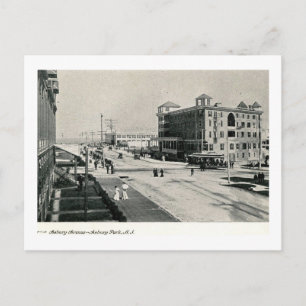 Trolley, Asbury Ave., Asbury Park, NJ Vintage Vykort