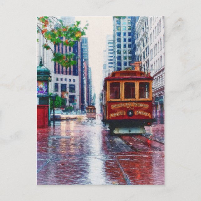 Trolley Car i San Francisco California USA Vykort (Framsida)