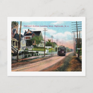 Trolley, Highland Ave., Atlantic Highlands, NJ Vykort