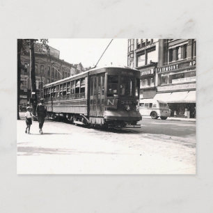 Trolley in Wilkes-Barre Postcard Vykort