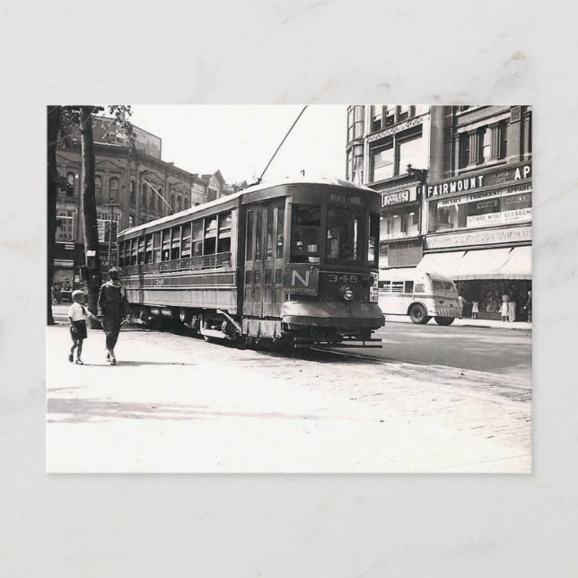 Trolley in Wilkes-Barre Postcard Vykort (Framsida)