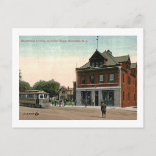 Trolley, Montclair, New jersey Vintage Vykort