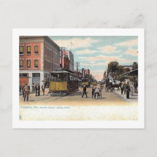 Trolley on Franklin St., Tampa, Florida Vintage Vykort