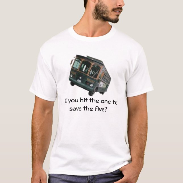 Trolleyproblem T-shirt (Framsida)