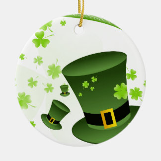 Trollhattar med 4 lövklöver julgransprydnad keramik