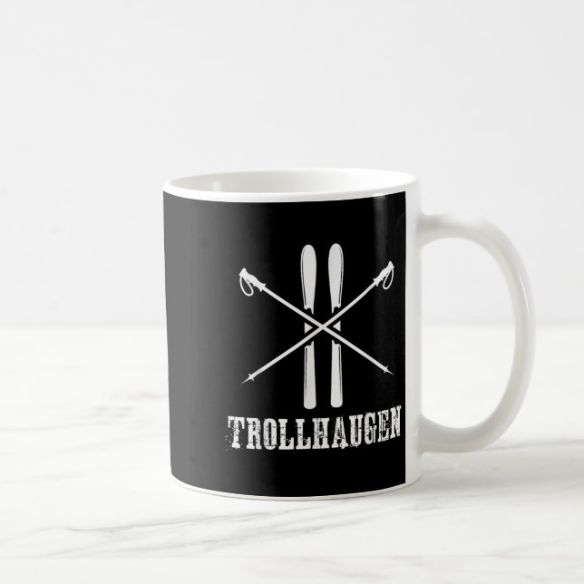 Trollhaugen Wisconsin Ski Skier Skiing Rustic Alpi Kaffemugg (Höger)