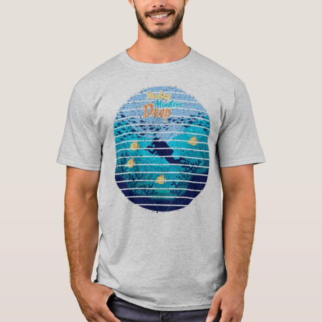 Trolling Efter Sjööring Markering Monster T Shirt (Framsida)