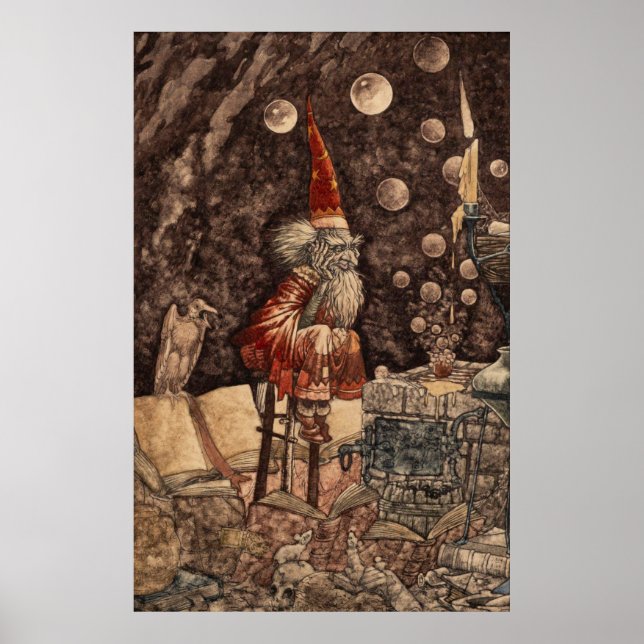 Trollkarl av Charles Folkard Poster (Framsidan)