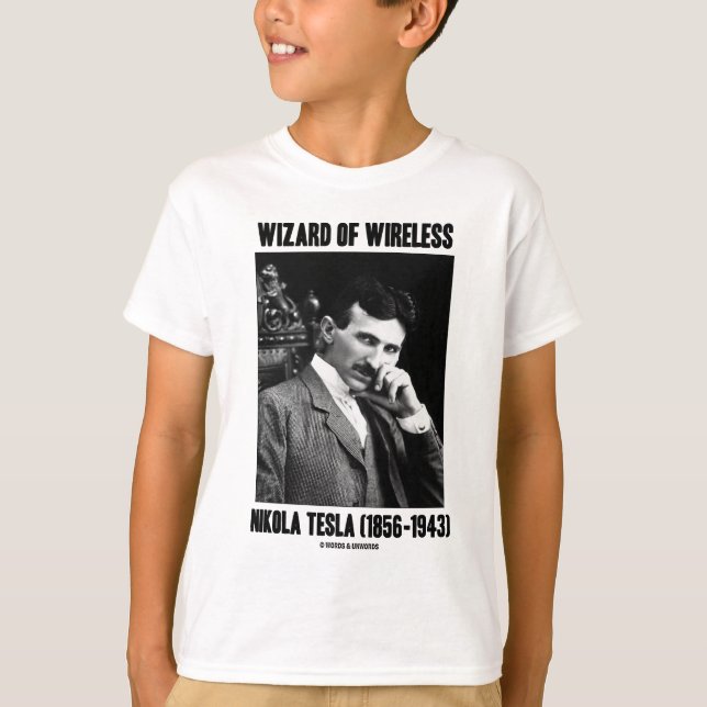 Trollkarl av trådlösa Nikola Tesla T Shirt (Framsida)
