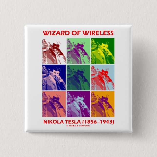 Trollkarl av trådlösan (Nikola Tesla nio bilder) Knapp (Framsida)